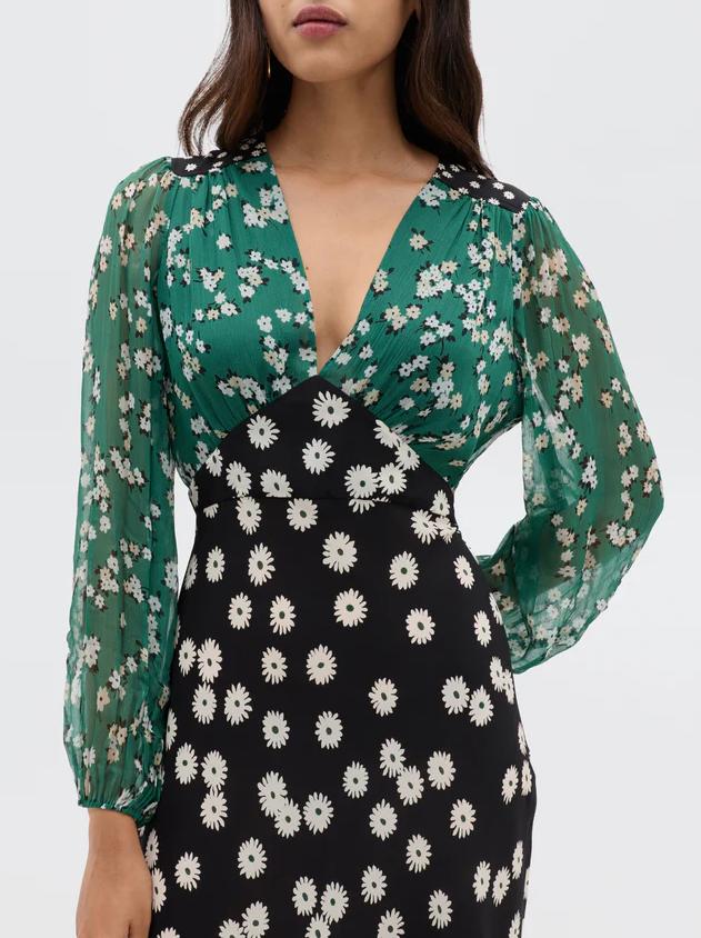 Bohemian Traumhaftes Midikleid mit Blumenmuster