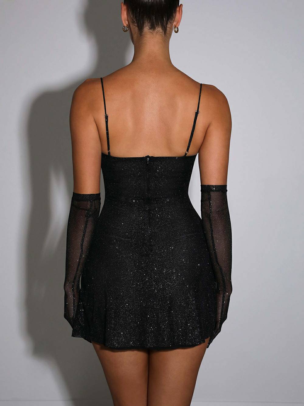 Pixie Minikleid – Schwarz Glitzernd