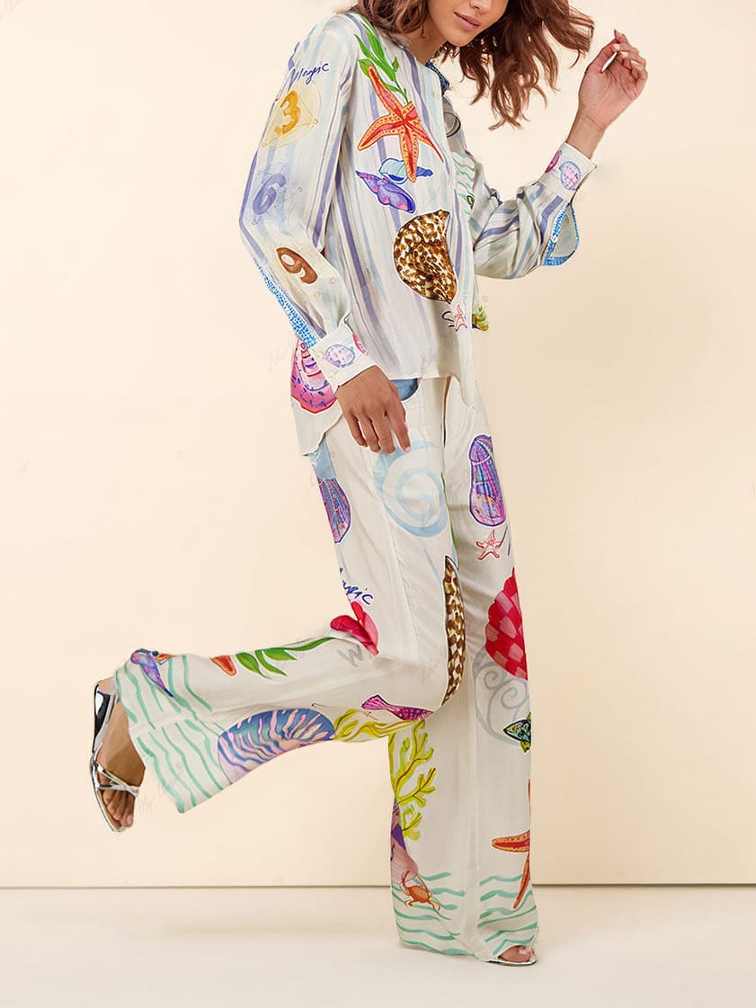 Hosen-Set mit Meeresmotiv