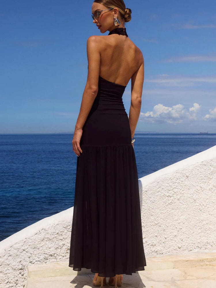 Abendkleid mit Tüll-Hängendekolleté