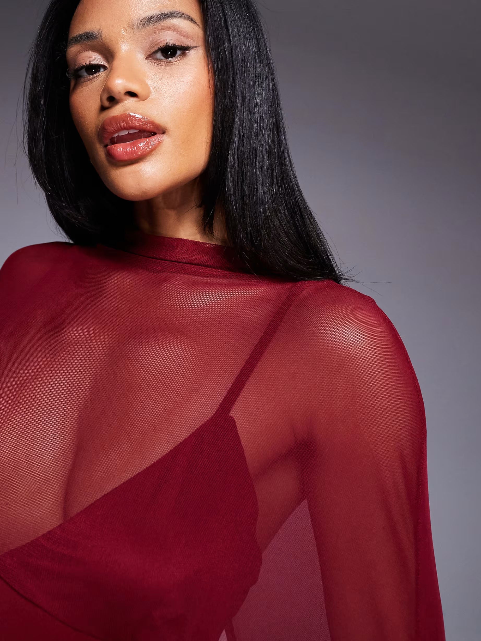 Exaggerated Cape Maxi Dress