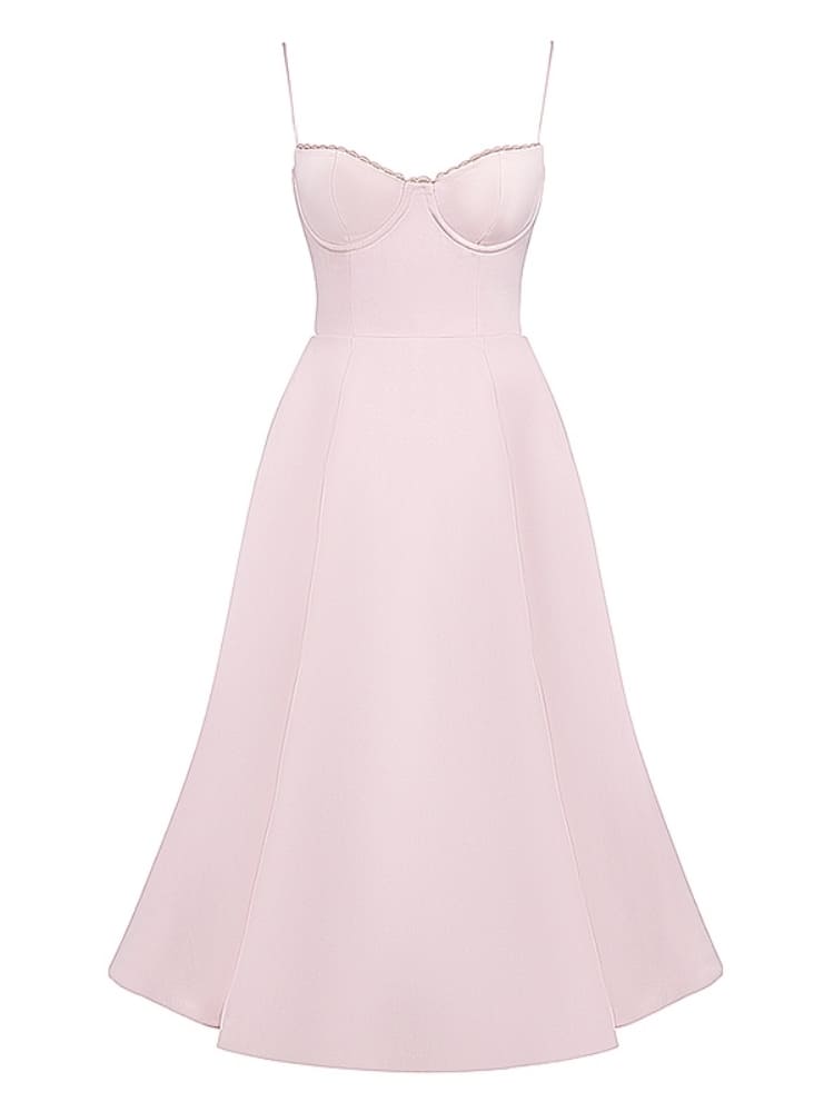 Ballerina-pinkfarbenes Midikleid