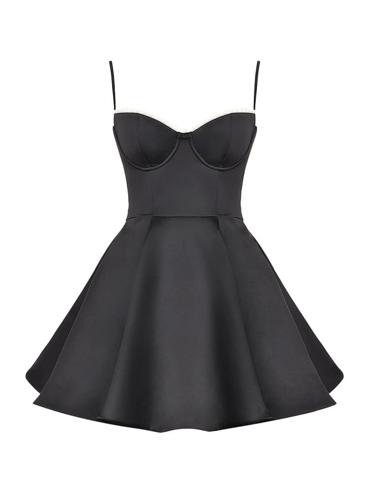 Schwarzes Tüll-Minikleid