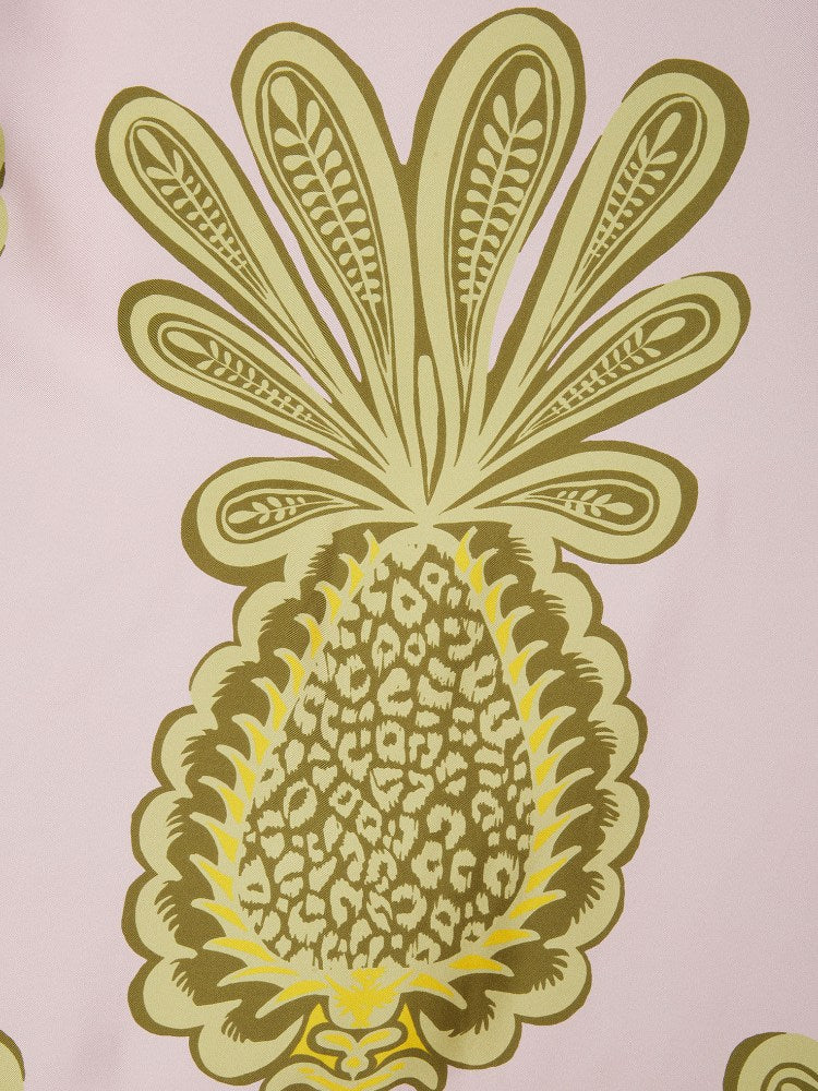 Rosa geblümtes Kleid mit 3/4-Ärmeln