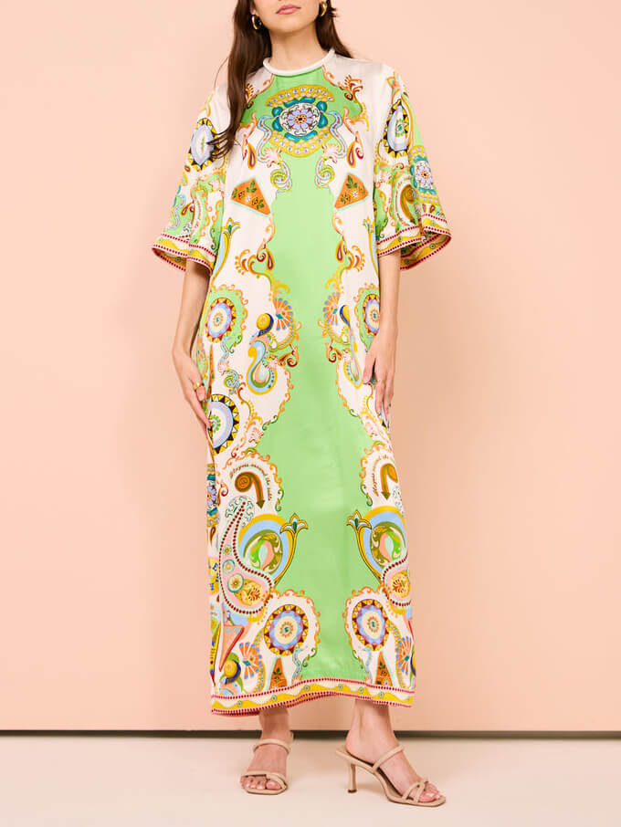 Einzigartiges Midi-Kleid mit Blumenmuster und lockerer Passform