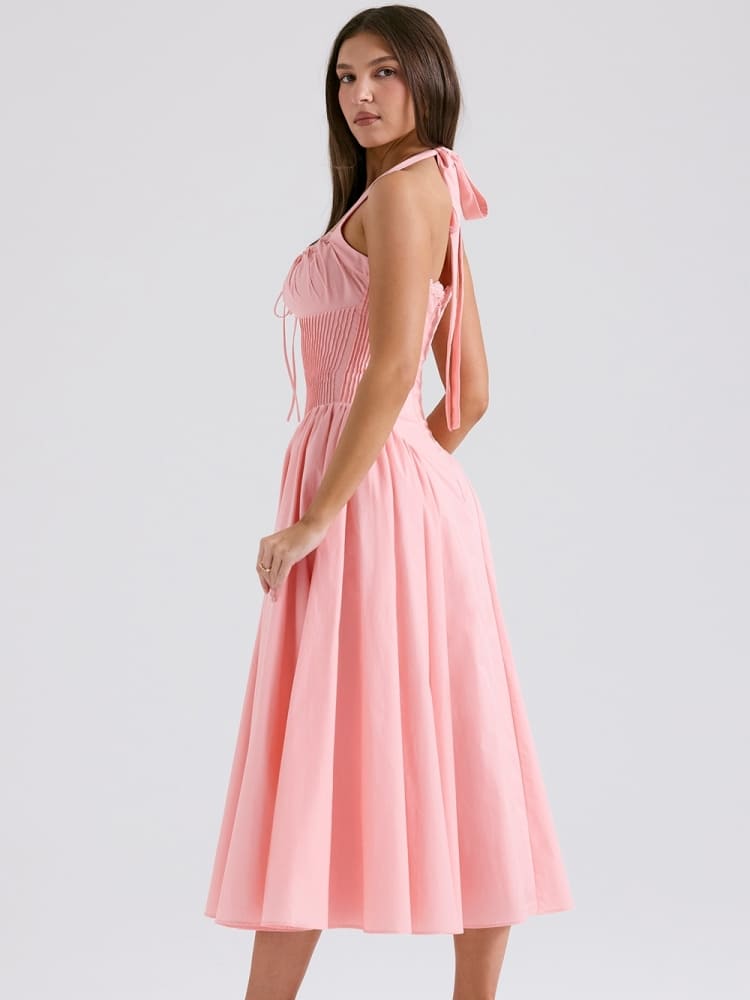 Barbie Pinkes rückenfreies Neckholder-Midikleid