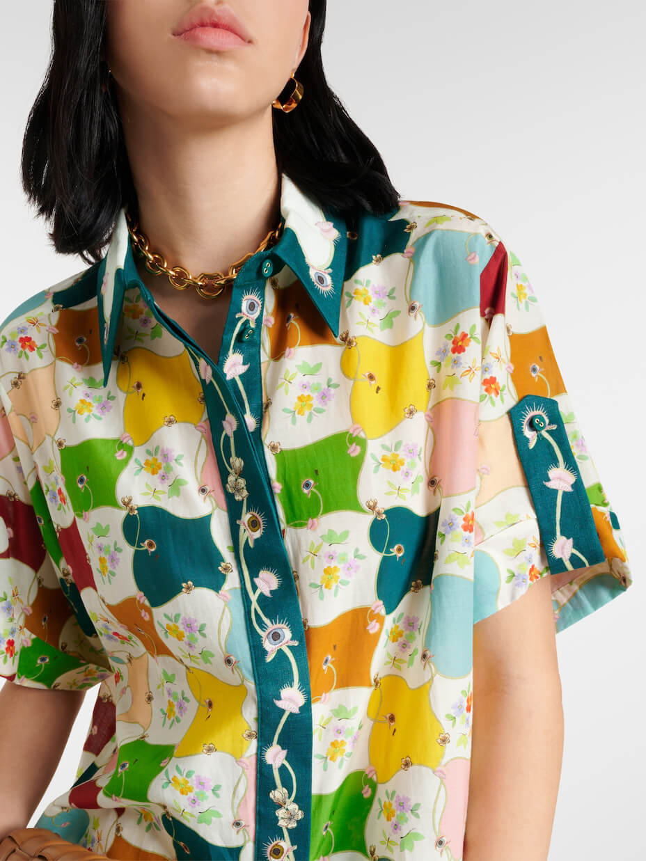 Trendiges Graffiti-Print Hemd-Shorts-Set
