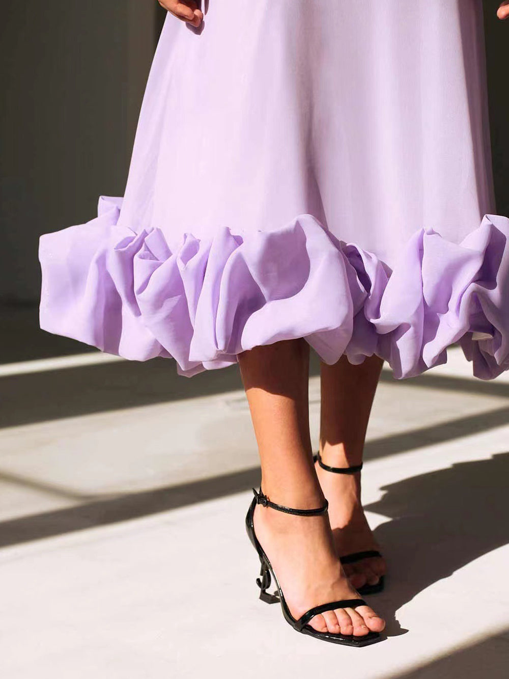 Maxikleid mit Rüschenbustier