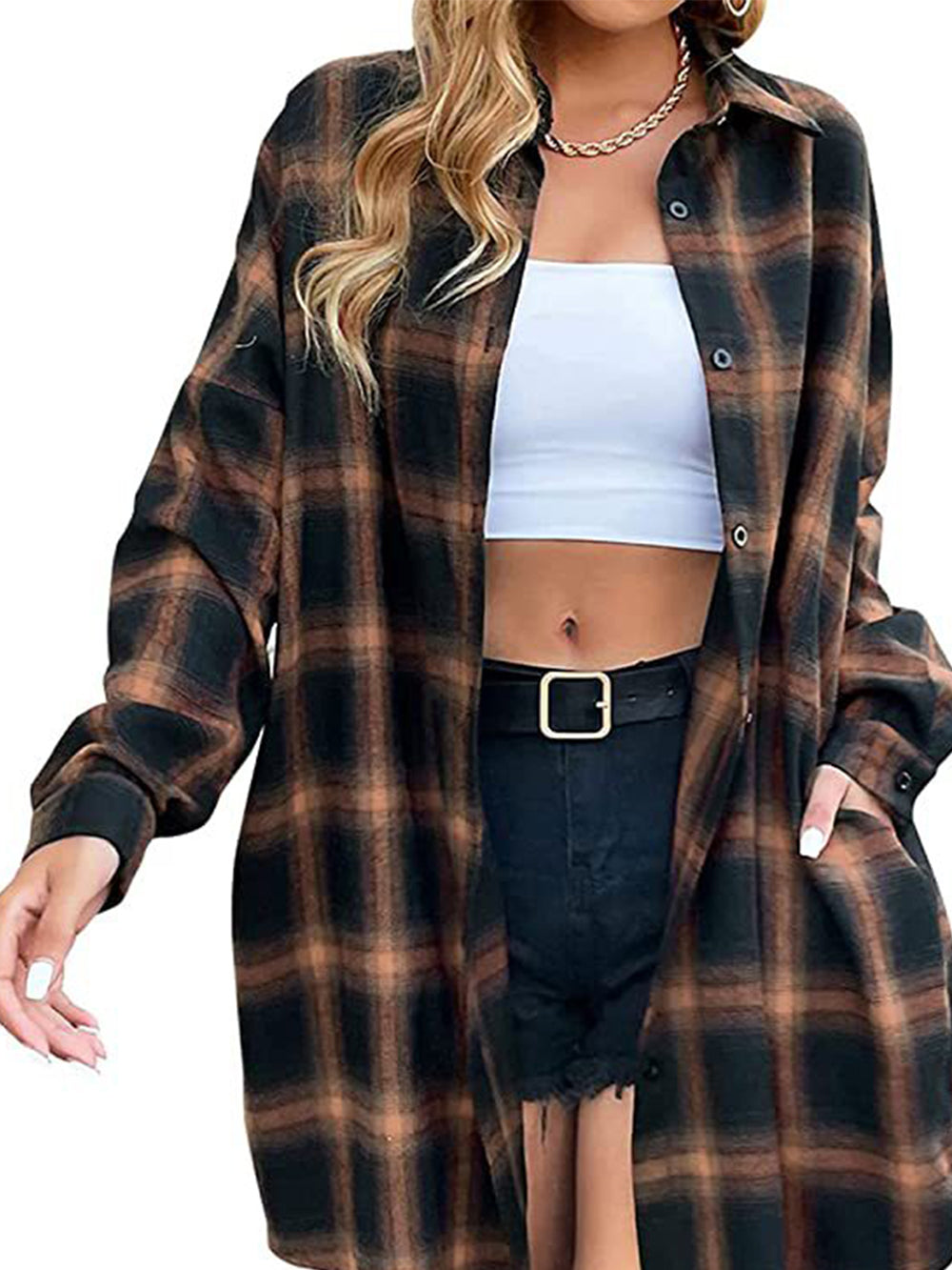 Kariertes Hemdblusenkleid