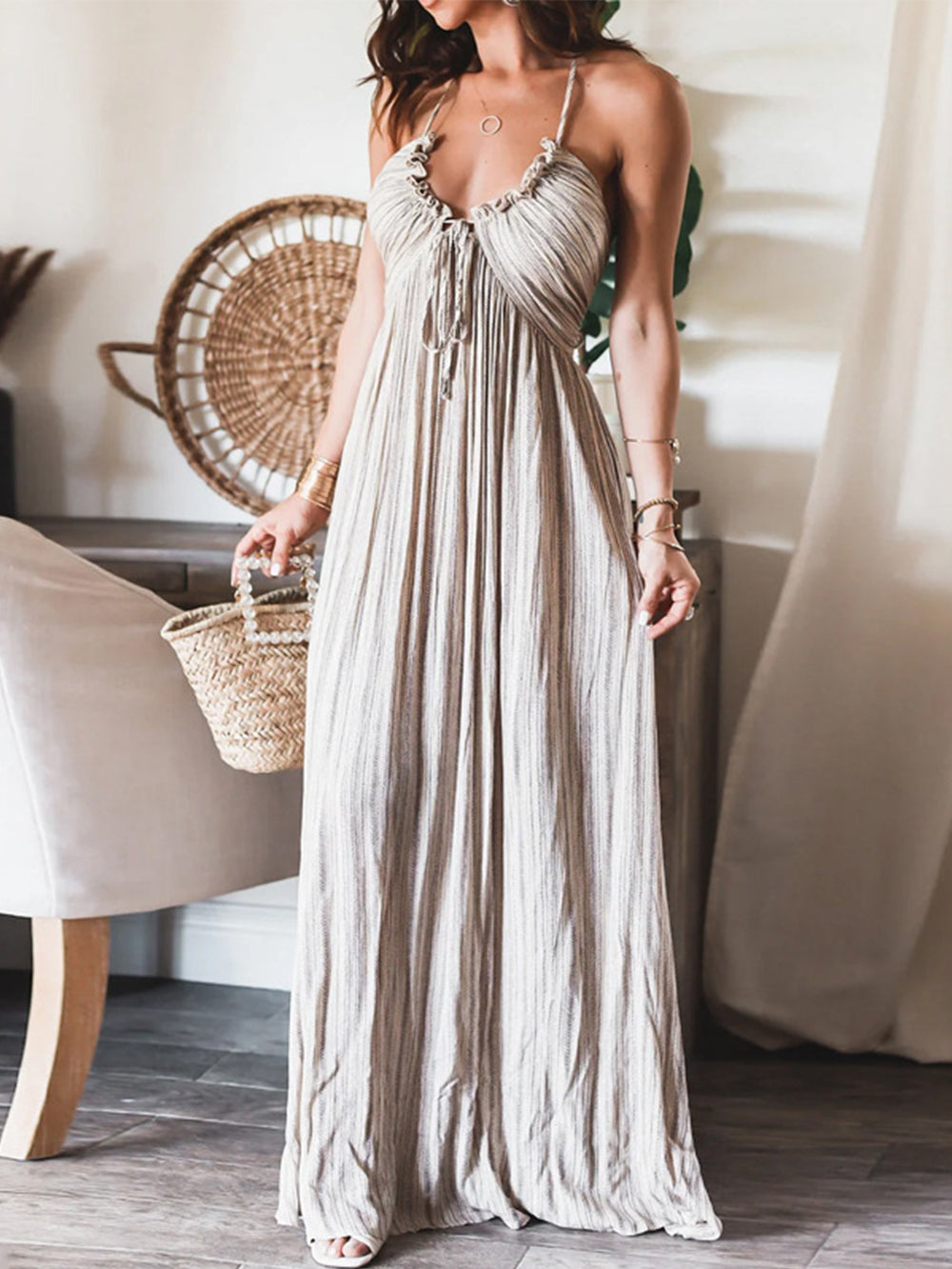 Sexy Trägerloses Langes Kleid