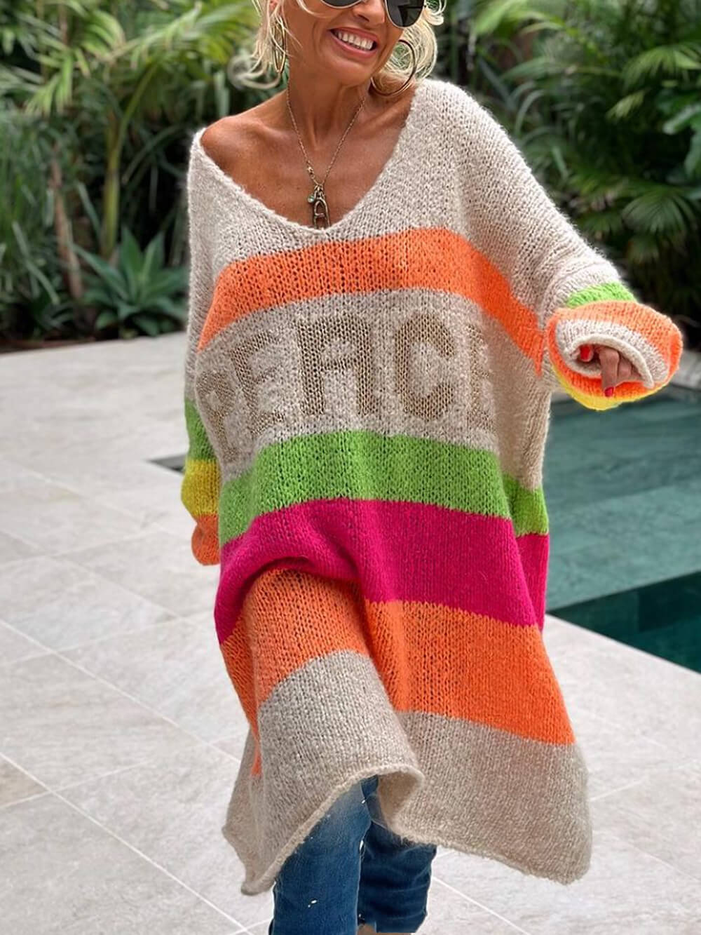 Lässiger Bohemian-Pullover