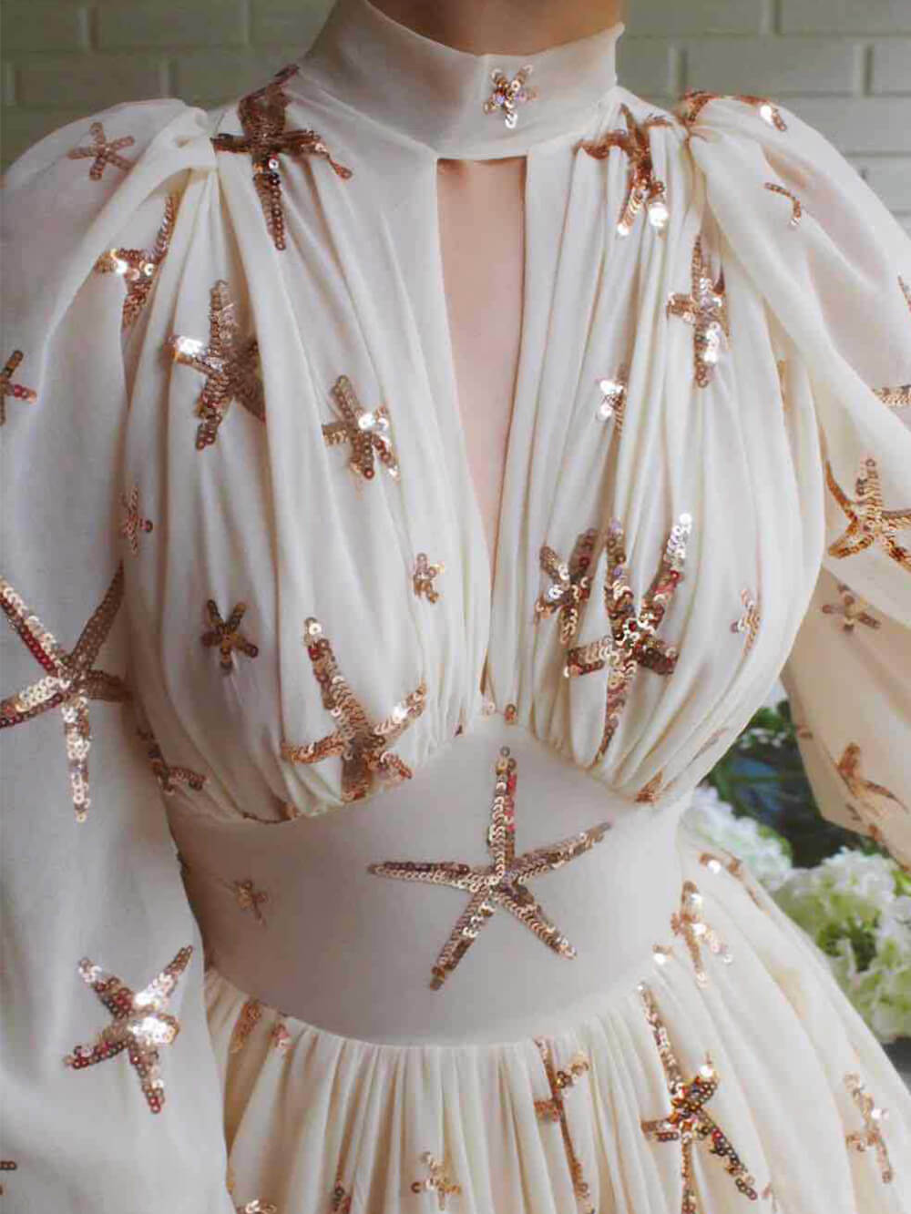Pailletten Chiffon Maxikleid