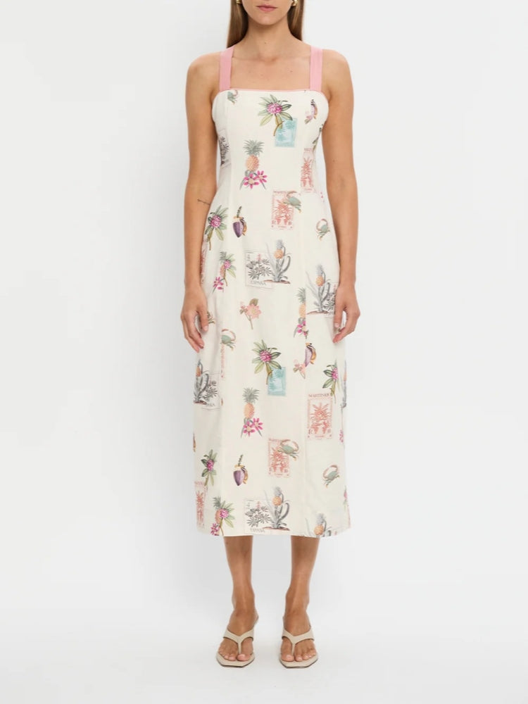 Midi-Tanktop-Kleid mit Bindegürtel
