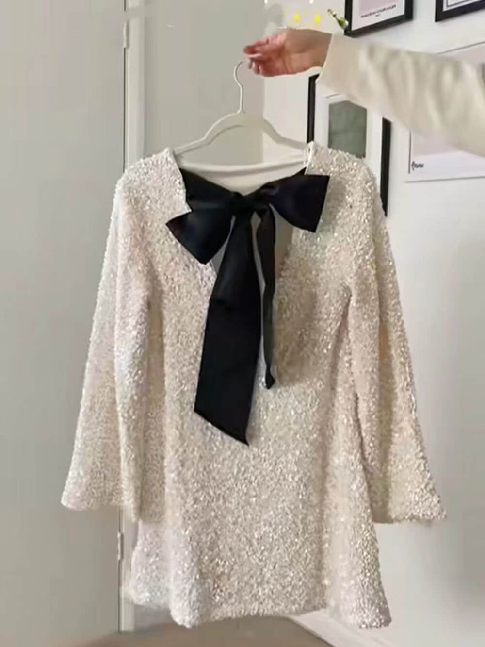 Paillettenkleid zum Binden im Rücken