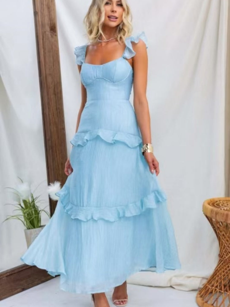 Elegantes Kleid mit Rüschenbesatz