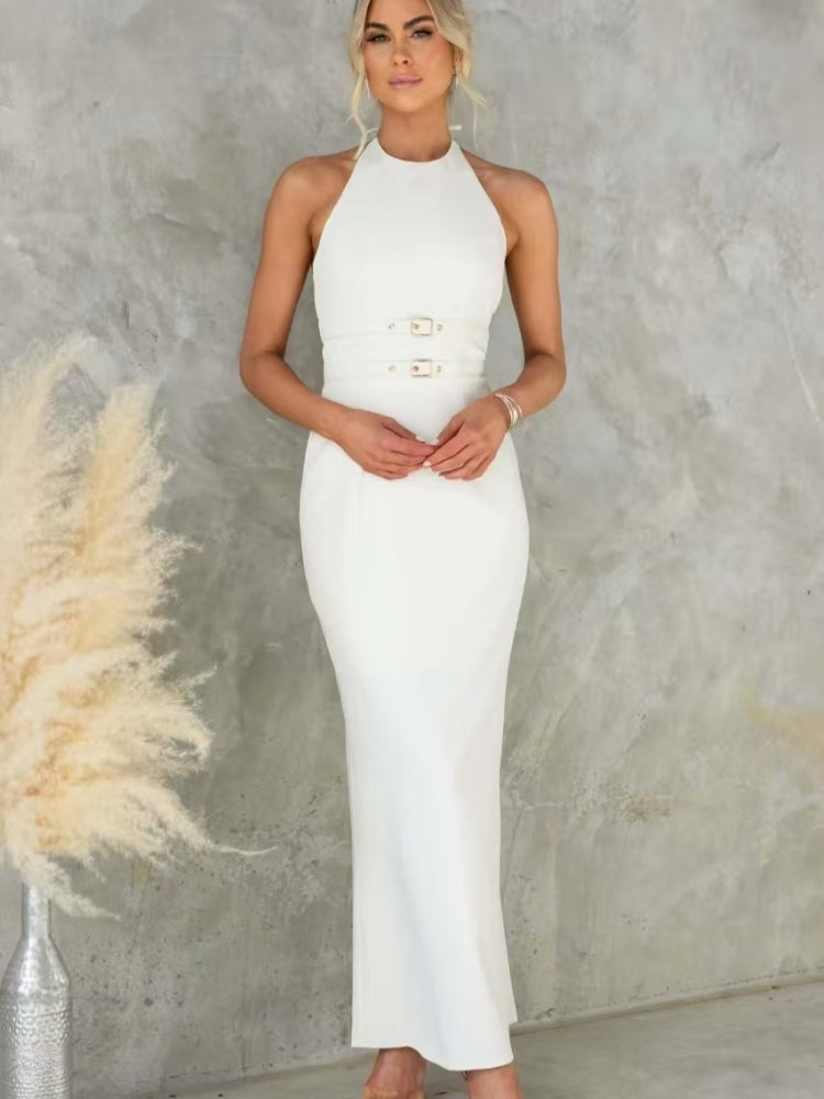 Neckholder-Kleid mit Rückenausschnitt