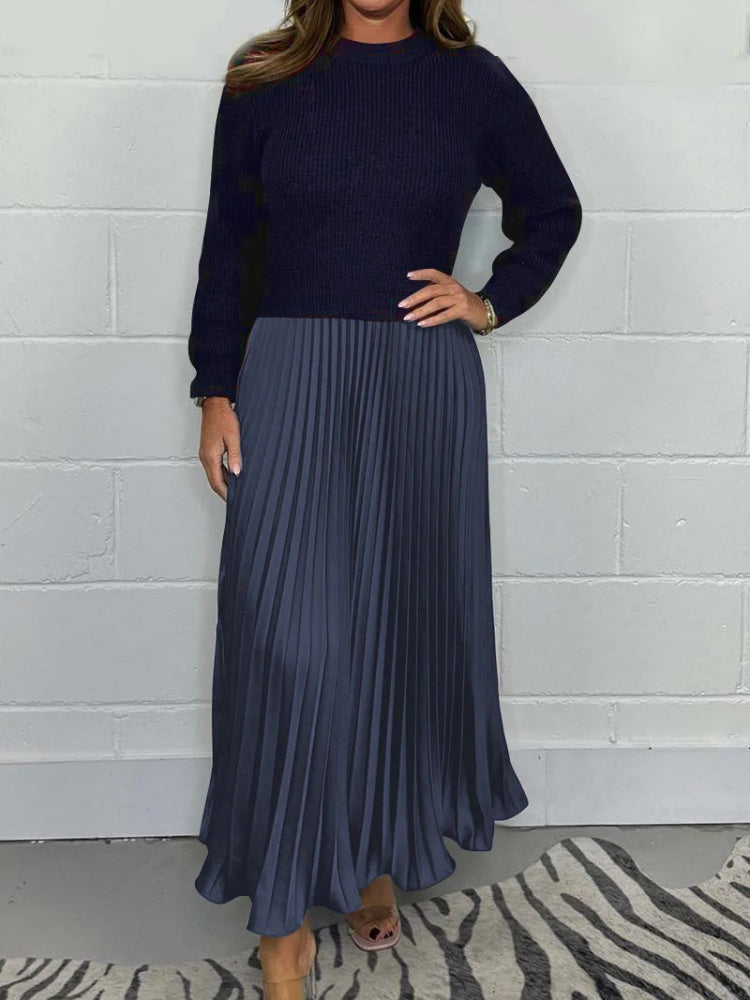 Faltenkleid mit Paneelen