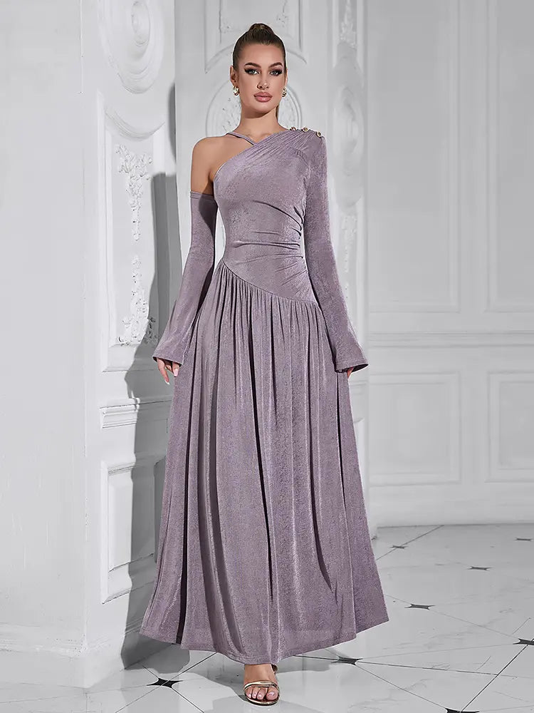 Asymmetrisches One-Shoulder A-Linien-Kleid