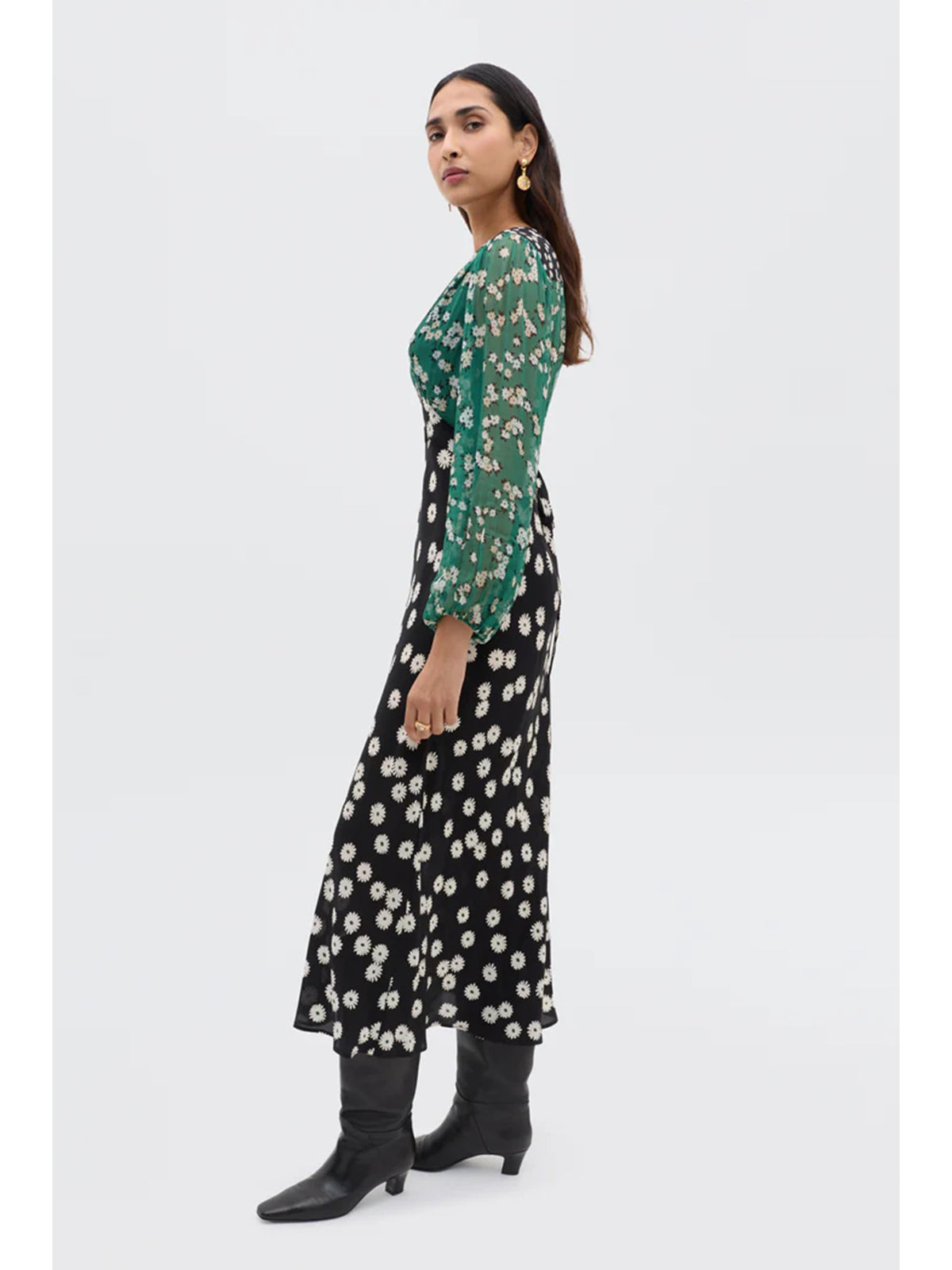 Bohemian Traumhaftes Midikleid mit Blumenmuster