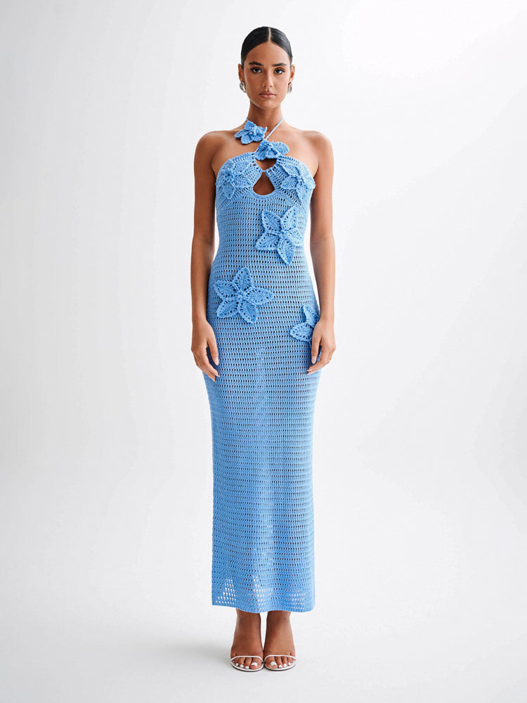 Geblümtes Häkel-Maxikleid „Kyla“