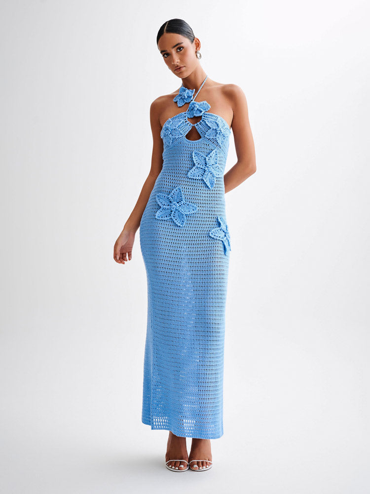 Geblümtes Häkel-Maxikleid „Kyla“