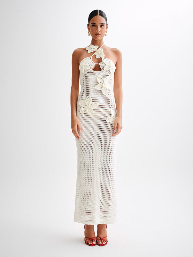 Geblümtes Häkel-Maxikleid „Kyla“