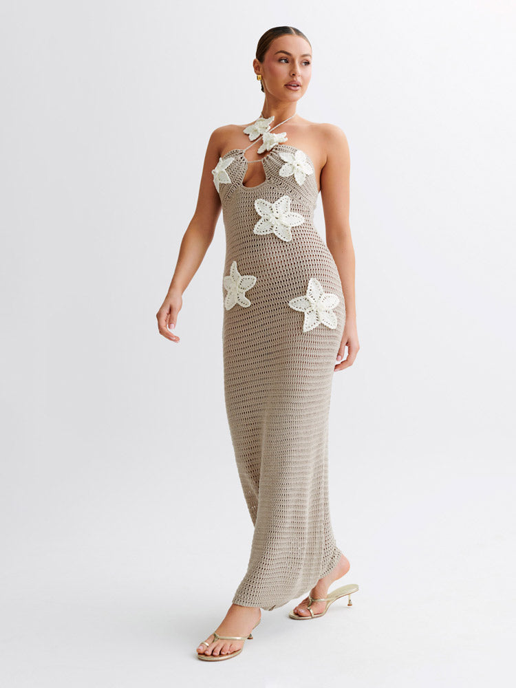 Geblümtes Häkel-Maxikleid „Kyla“