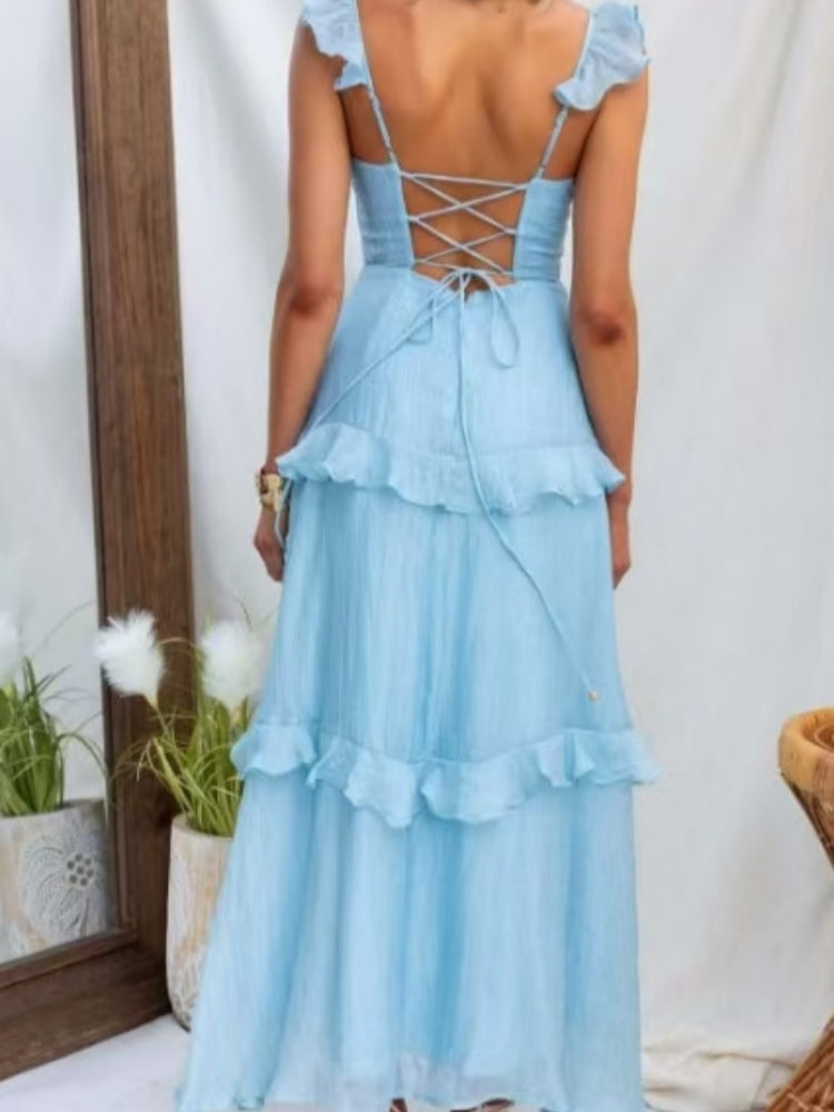 Elegantes Kleid mit Rüschenbesatz