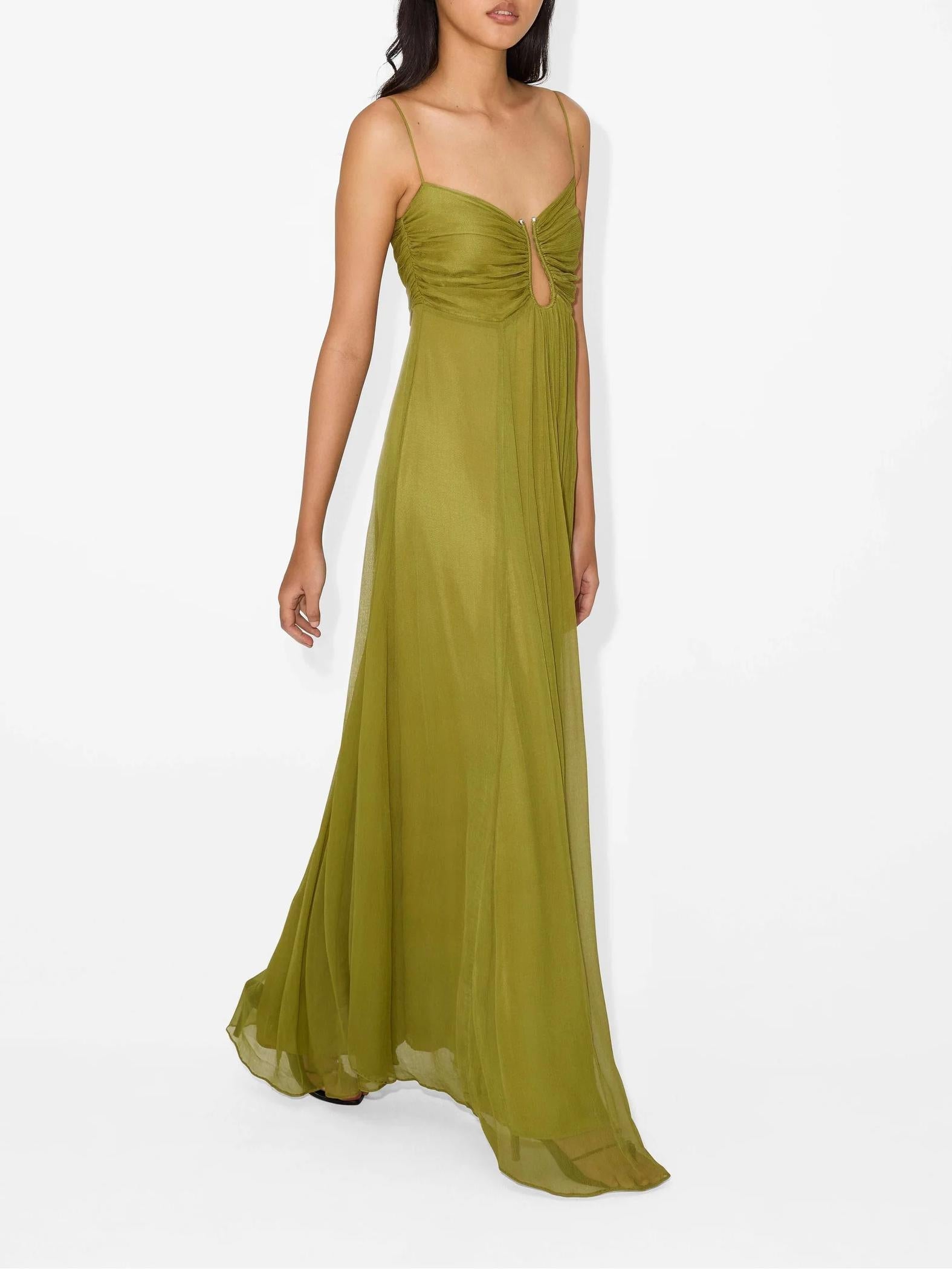 Flou Olive Morea Maxikleid