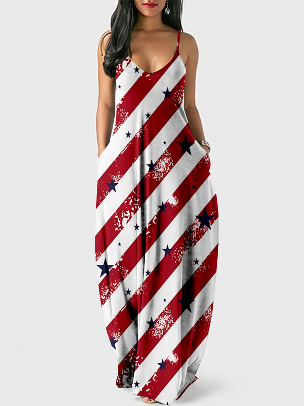 Unabhängigkeitstag Print Cami Kleid
