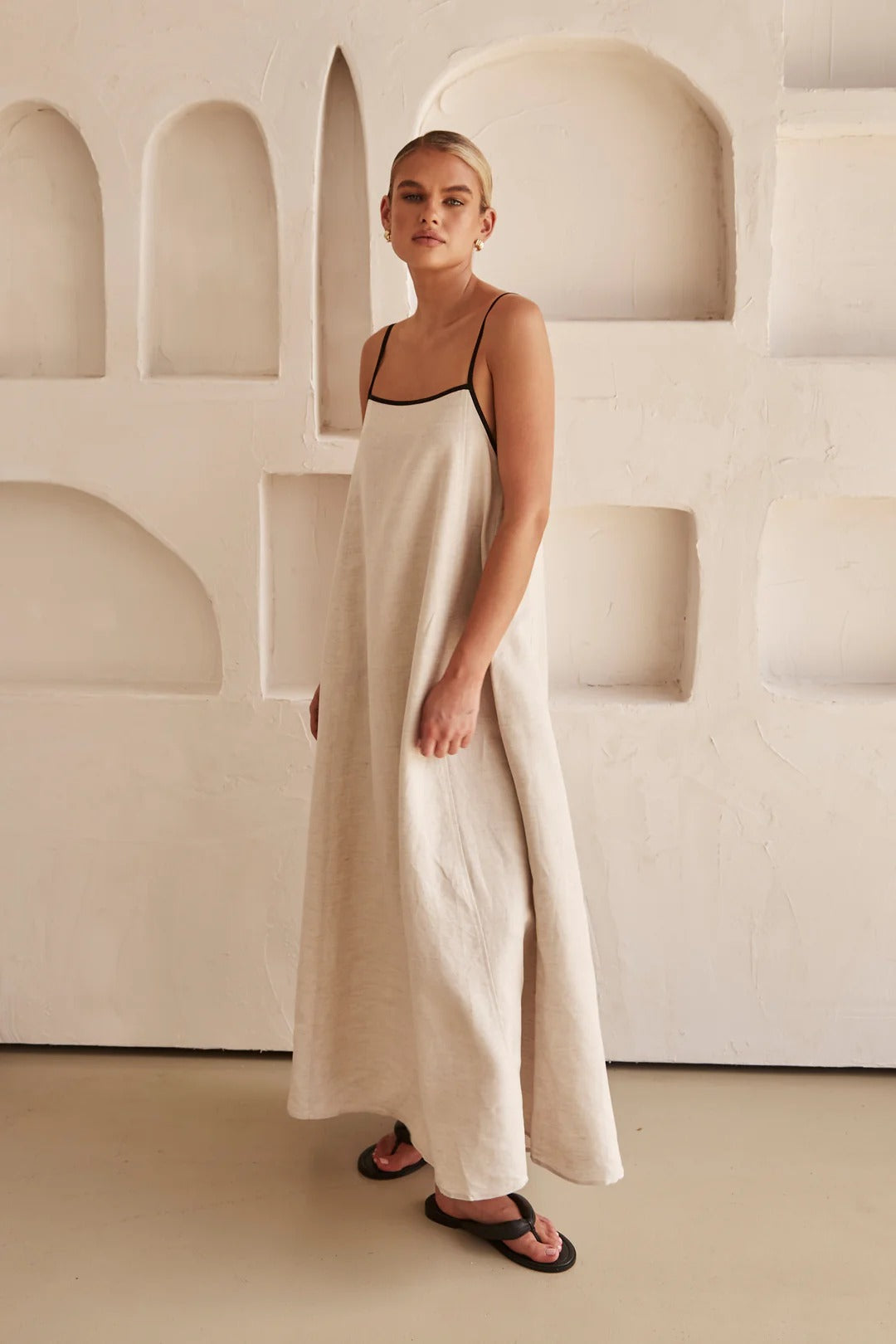 Maxikleid aus Leinenmix