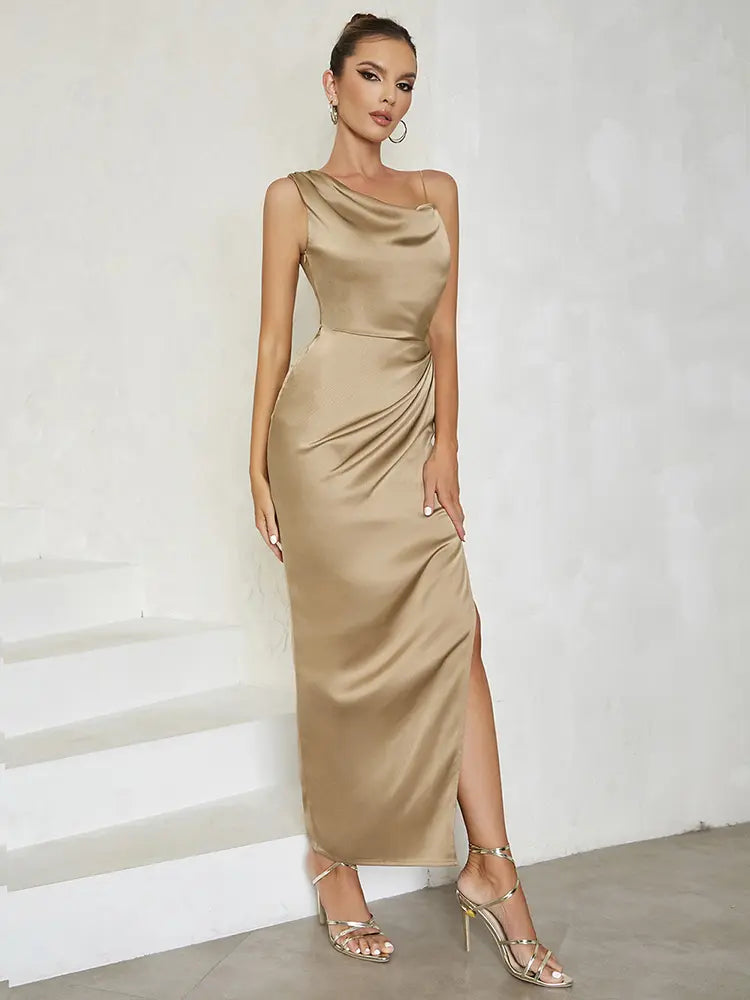 Enges Bodycon-Kleid mit hohlem Taillenschlitz