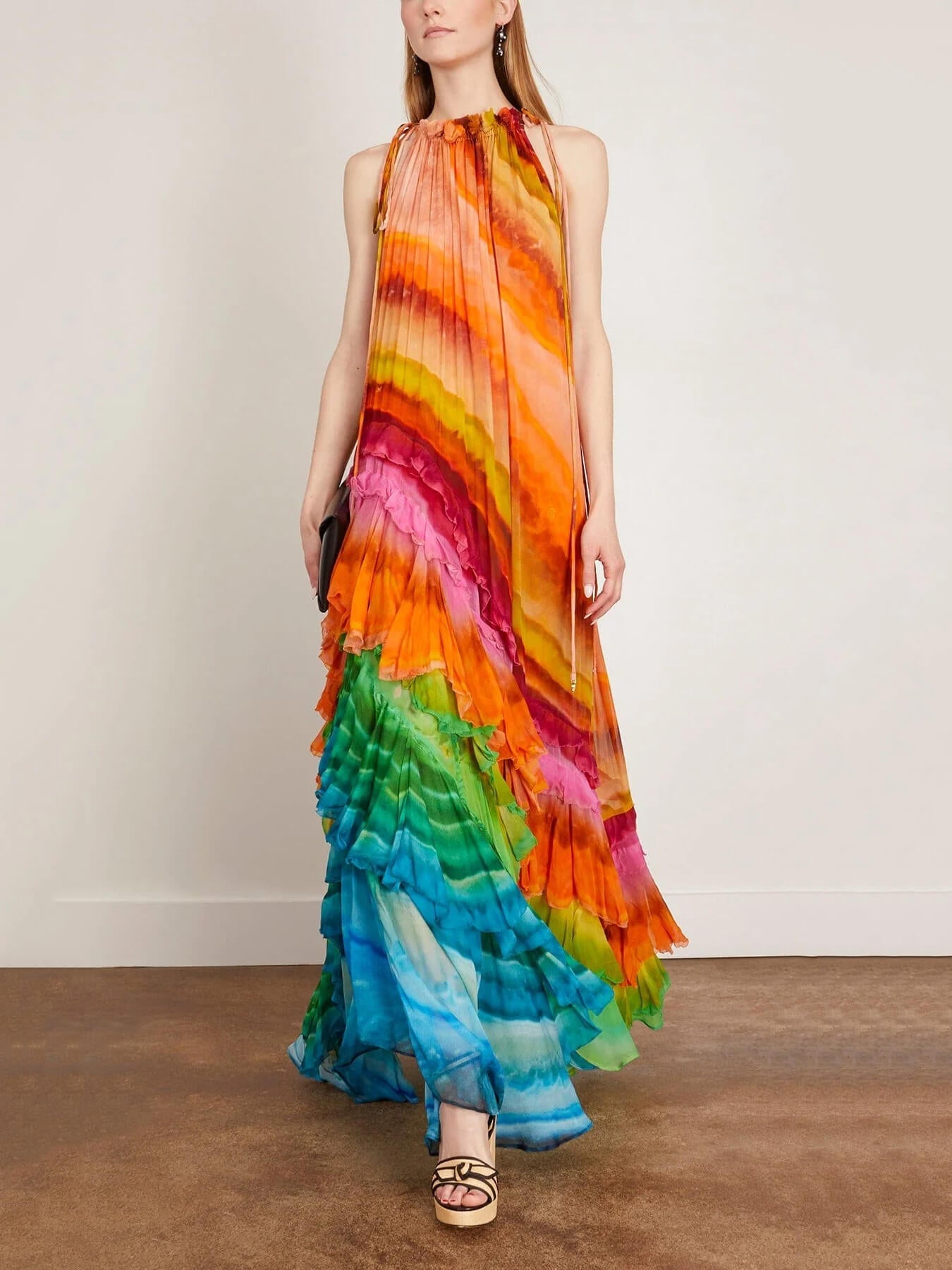 Iris Ruffle Abendkleid in Multi