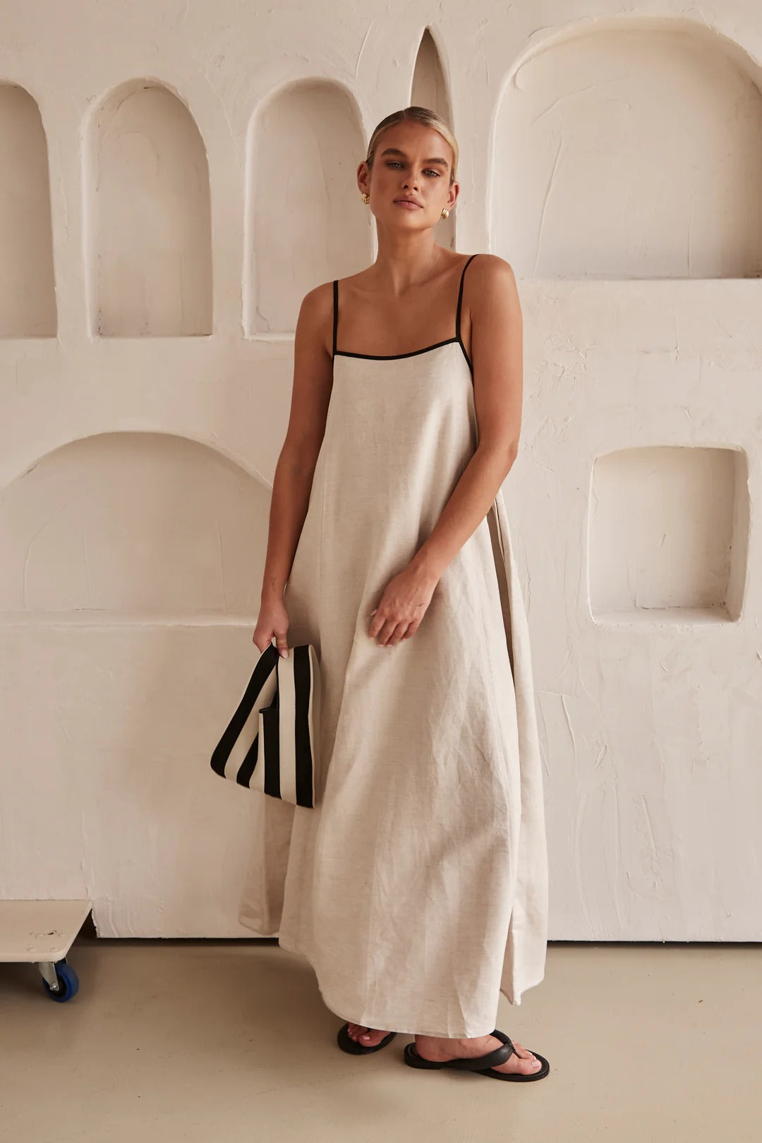 Maxikleid aus Leinenmix