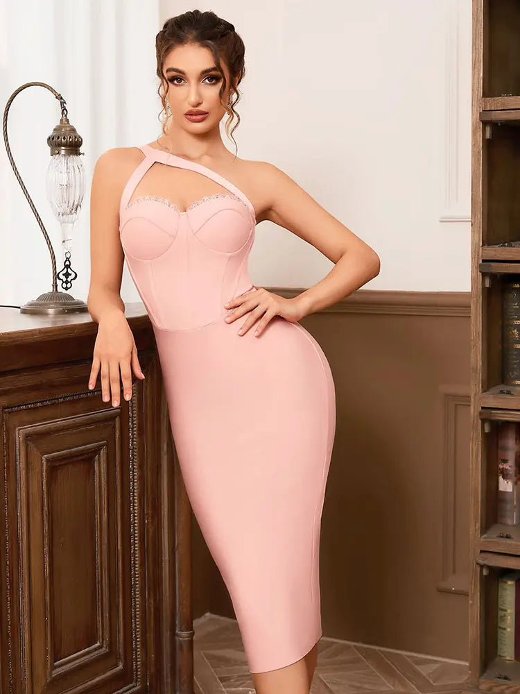 Minimalistisches One-Shoulder-Bodycon-Kleid