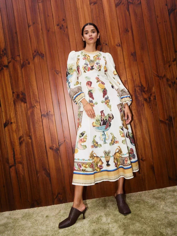 Ärmelloses A-Linien-Leinenkleid