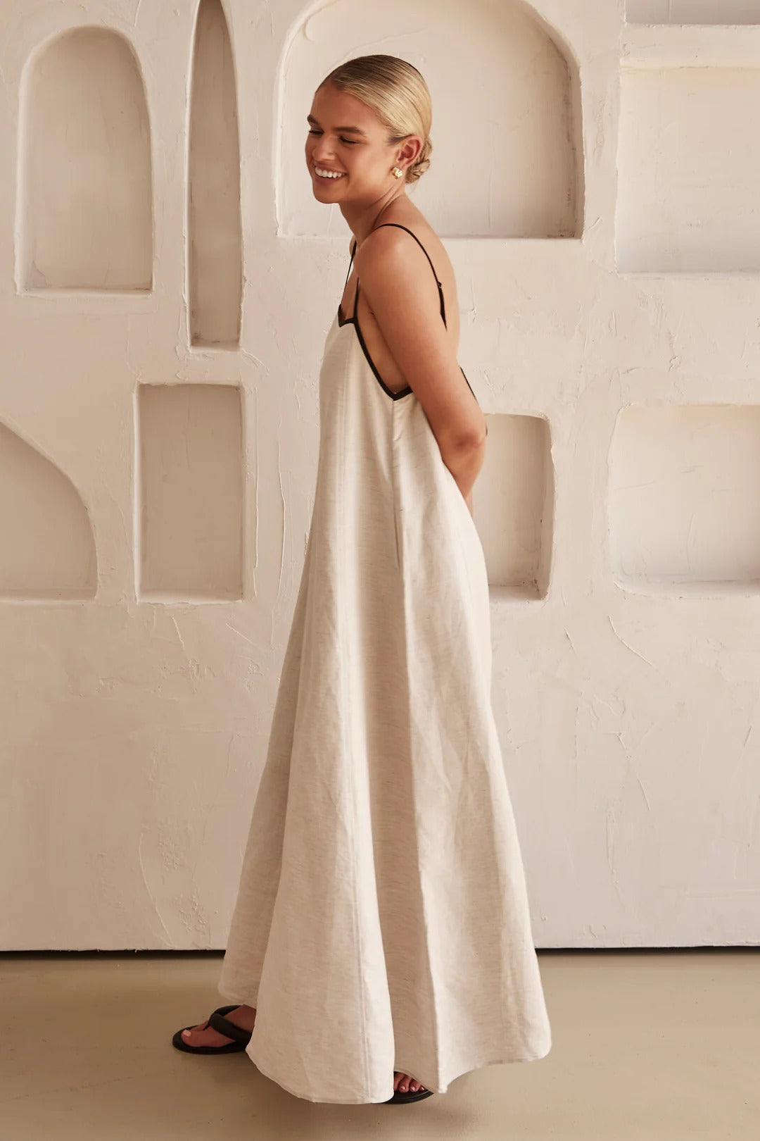 Maxikleid aus Leinenmix