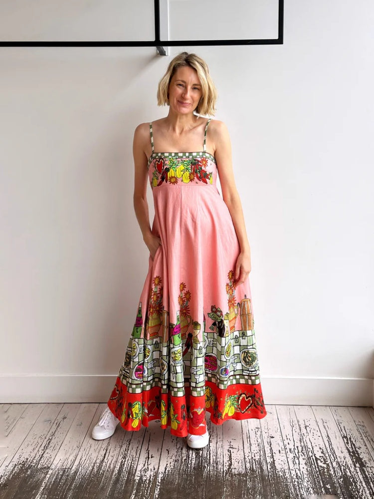 Sexy Leinenkleid mit Print