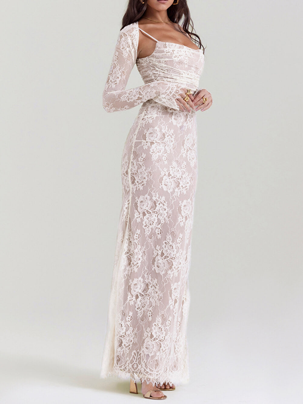 Maxikleid aus Vintage-Spitze