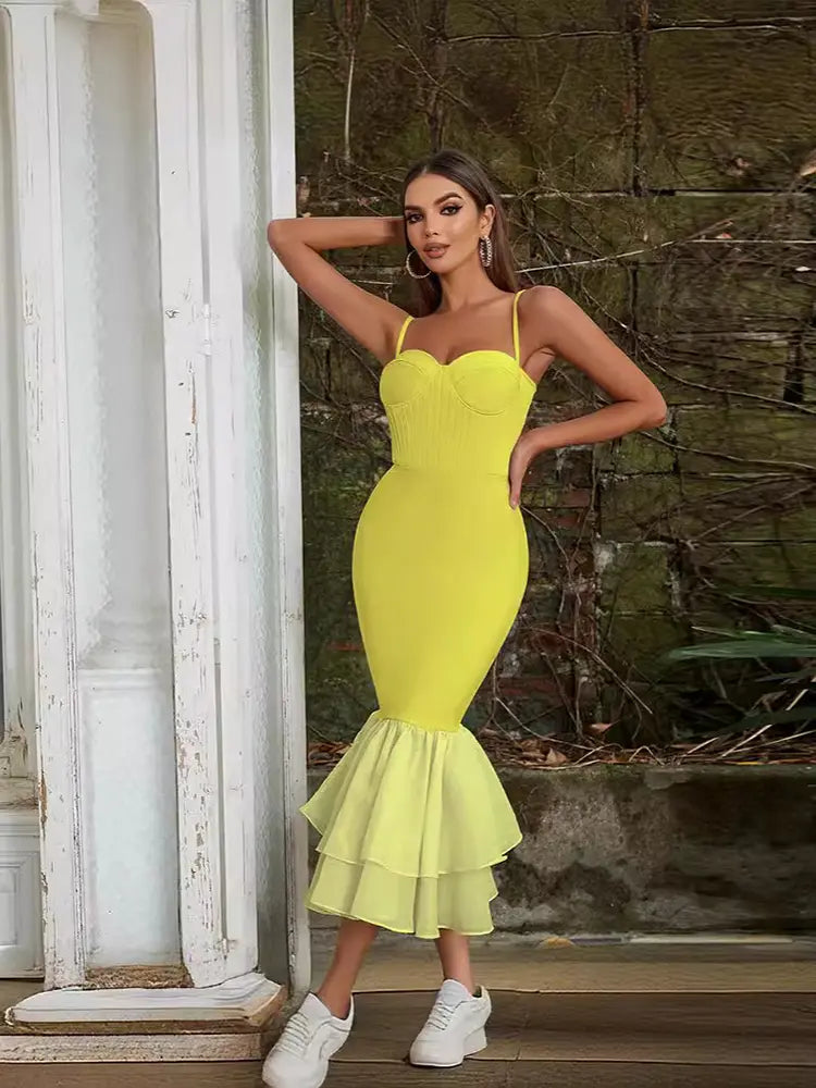 Vintage Bodycon-Kleid mit eckigem Ausschnitt