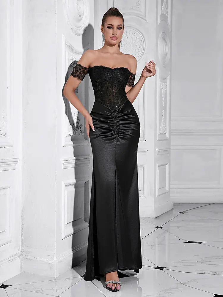 Elegantes schulterfreies Meerjungfrauenkleid