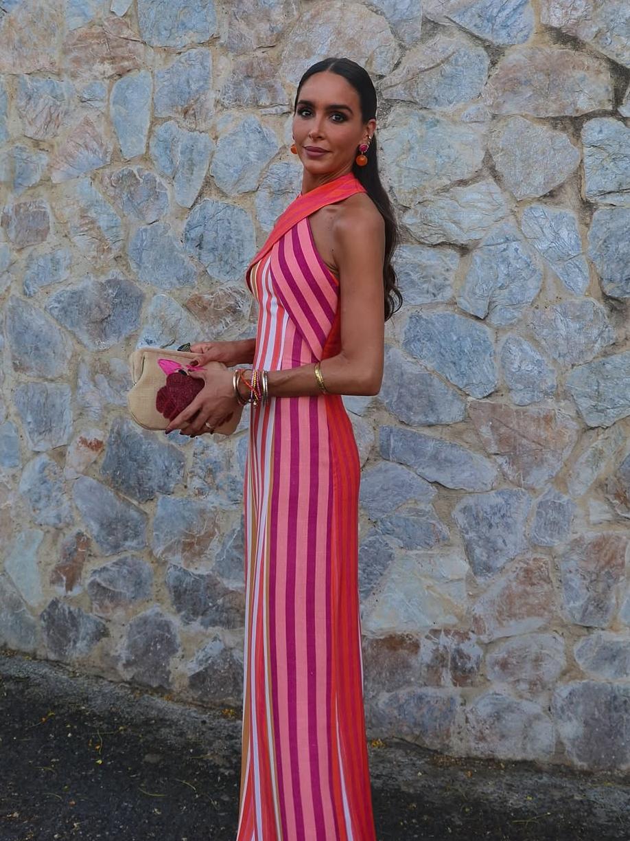 Sunset Samba Neckholder-Kleid mit Streifen