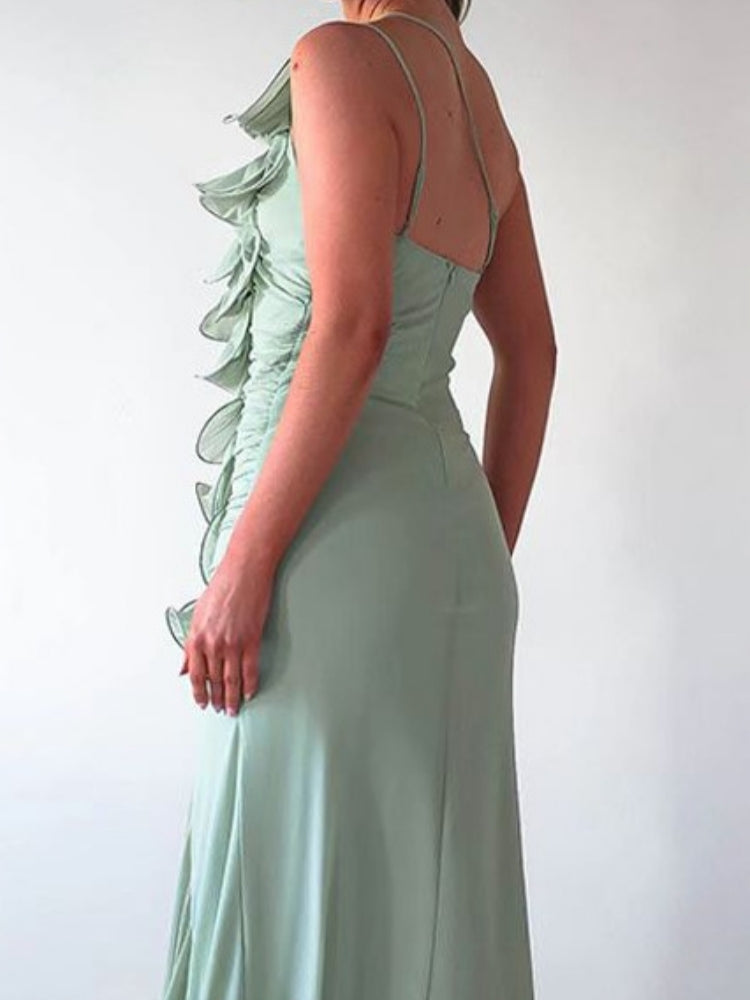 Figurbetontes Midikleid mit Raffung