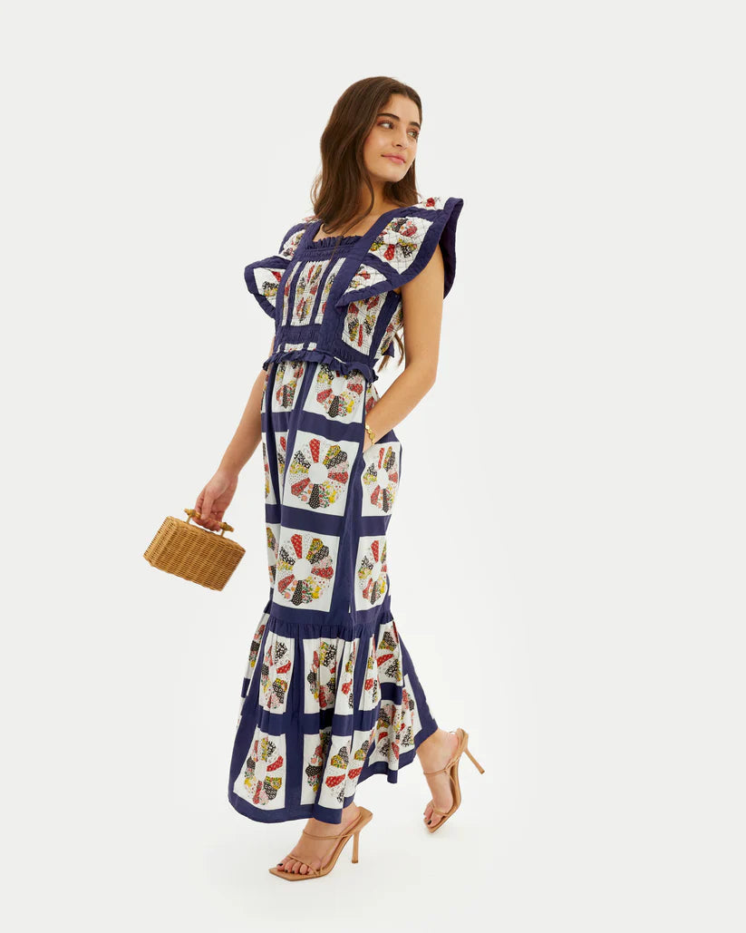 Bedrucktes Baumwoll-Maxikleid
