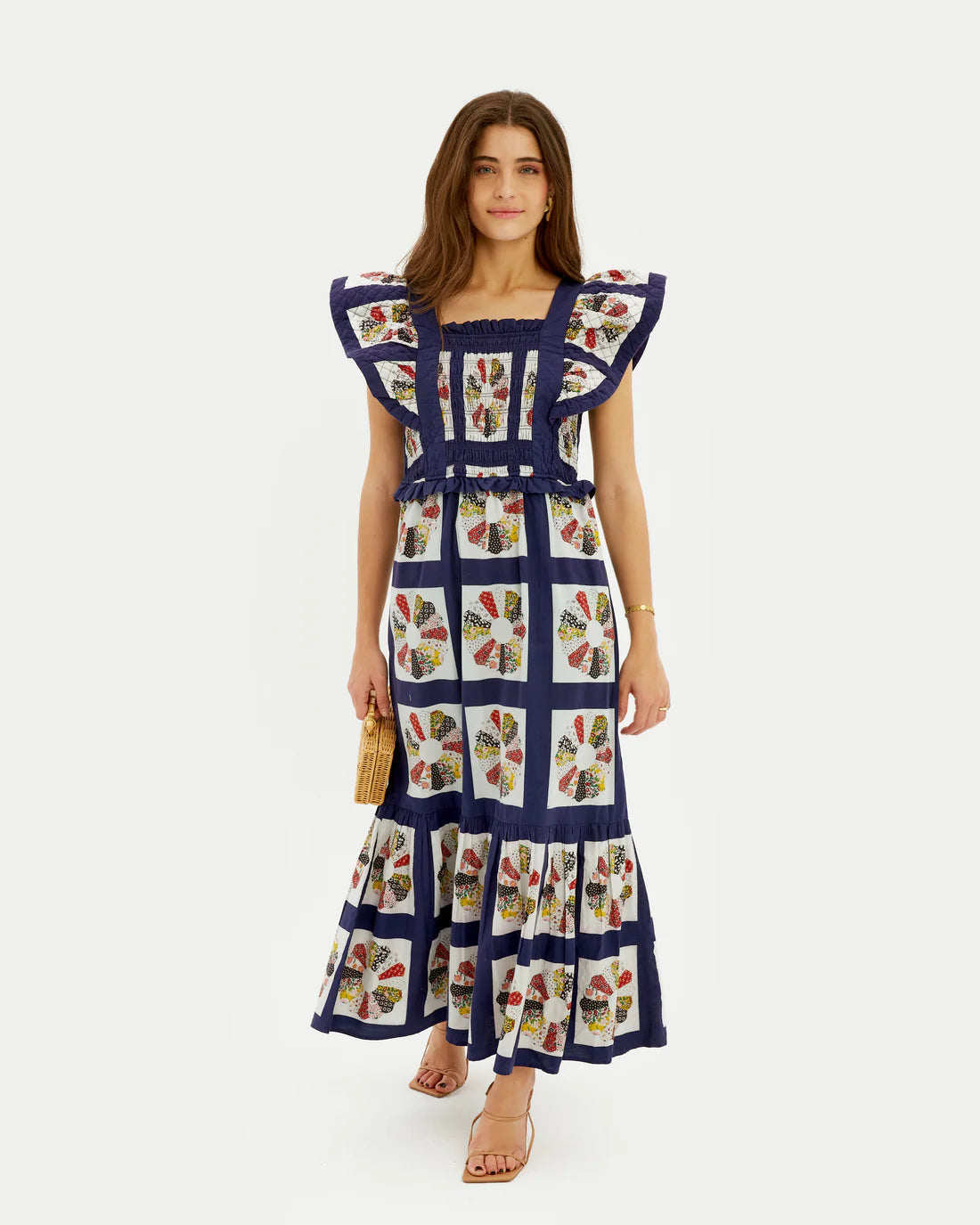 Bedrucktes Baumwoll-Maxikleid