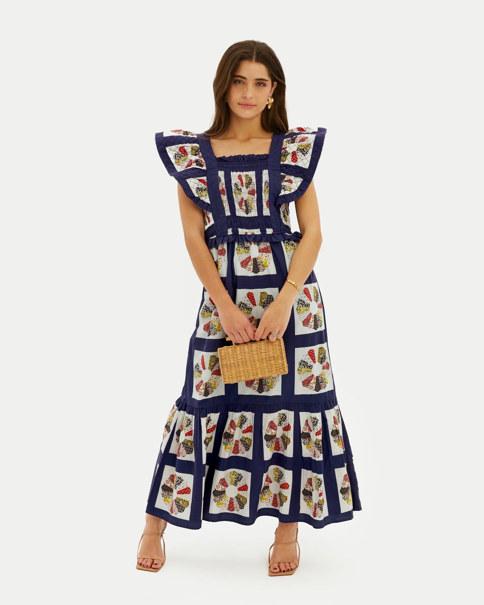 Bedrucktes Baumwoll-Maxikleid