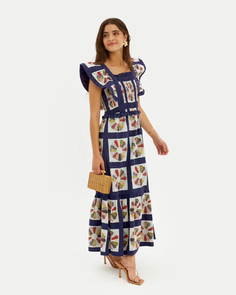 Bedrucktes Baumwoll-Maxikleid