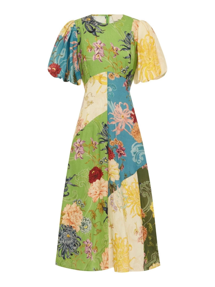 Elegantes Rundhals-Midikleid