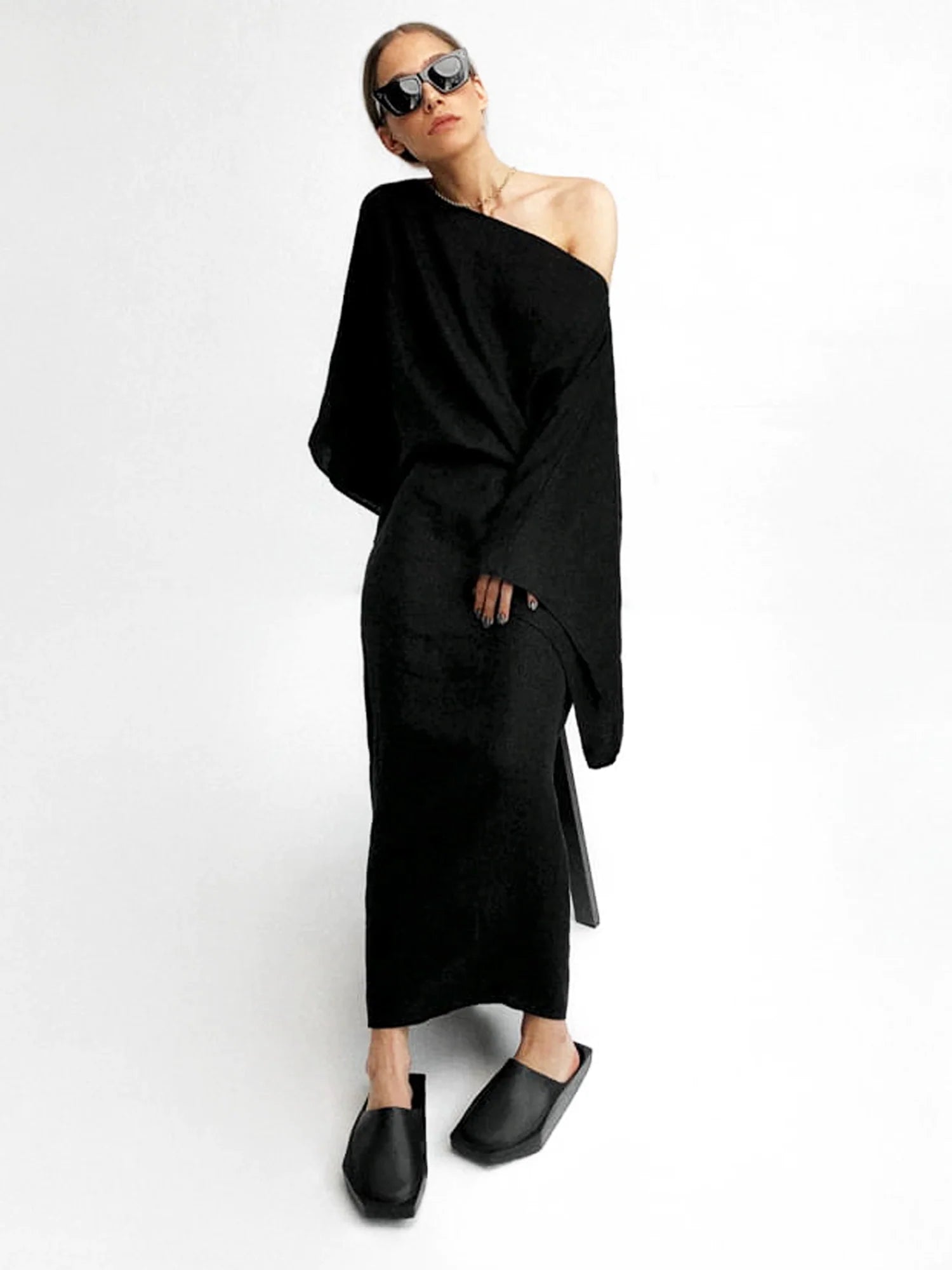 Kimono-Kleid „Crimson Linen Breeze“