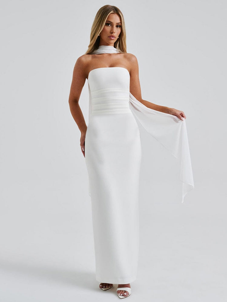 Trägerloses Kleid-Set mit Spitze
